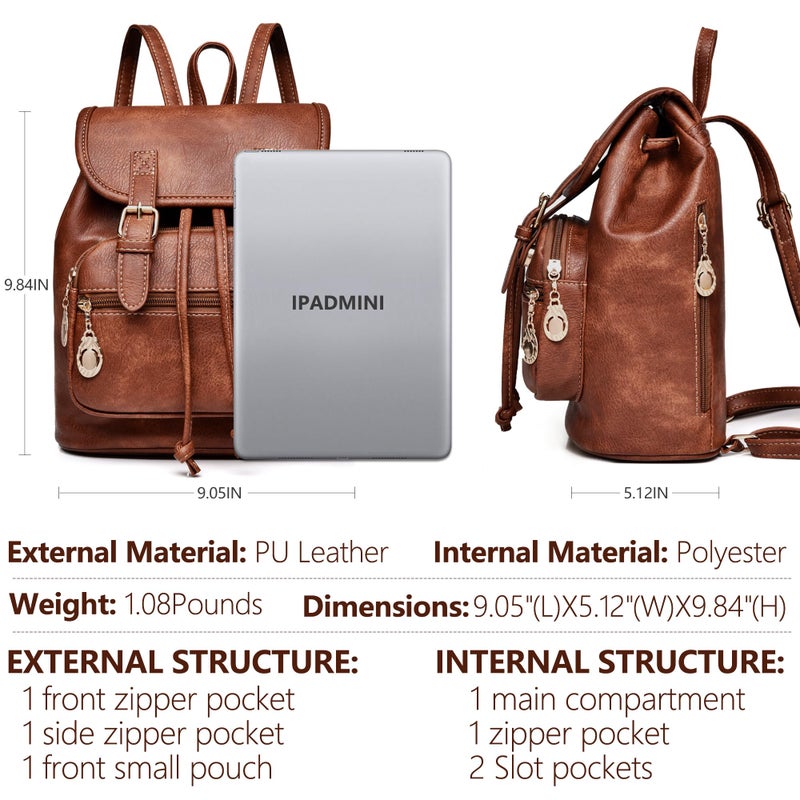 Dora & Liz Mini Backpack Purse for Women Leather Fashion Cute Small Backpacks Lightweight Travel Ladies Shoulder Bags - Image 4